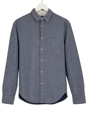 rag & bone Men's Slate Blue Long-Sleeve Button-Down Shirt